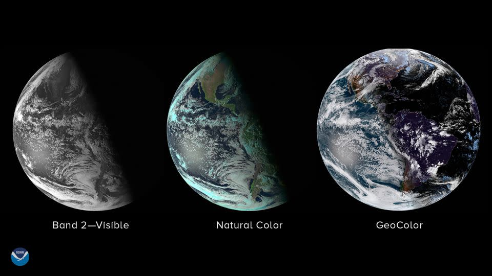 These three images from NOAA's GOES East (GOES-16) satellite show us what Earth looks like from space near the winter solstice. The images were captured about 24 hours before the 2018 winter solstice. - NOAA