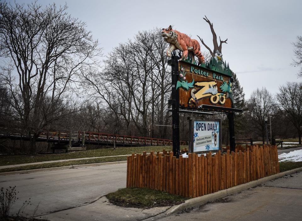 The entrance to Potter Park Zoo in Lansing, pictured Thursday, March 17, 2023.