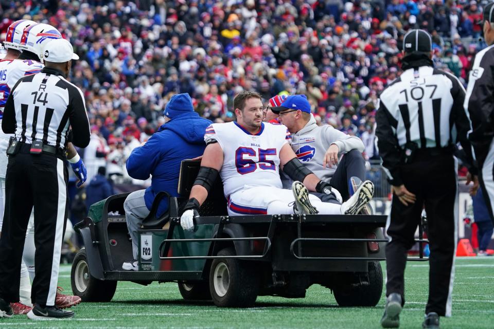 Ike Boettger blew out his Achilles last season in the game at New England on Dec. 26.
