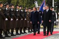 France's President Emmanuel Macron visits Zagreb