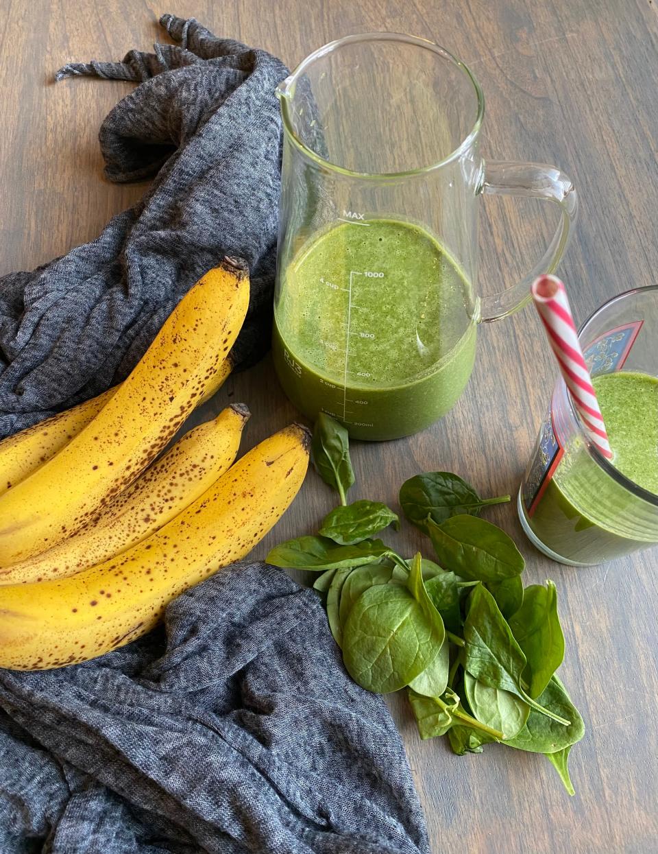 This Super Green Smoothie is loaded with vitamin C, anti-inflammatory properties, and lots of other super-charged nourishment. The flavor is mild, and slightly sweet from the fruit.
