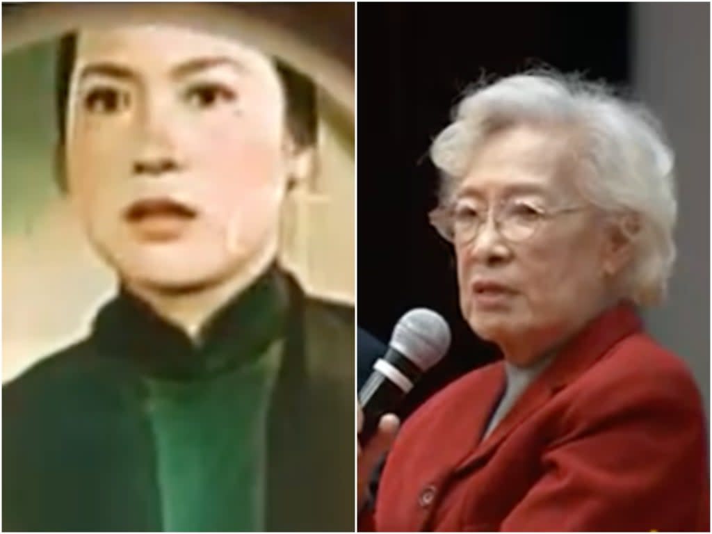 Qin in her youth (left) and in 2017 (SinoVision)