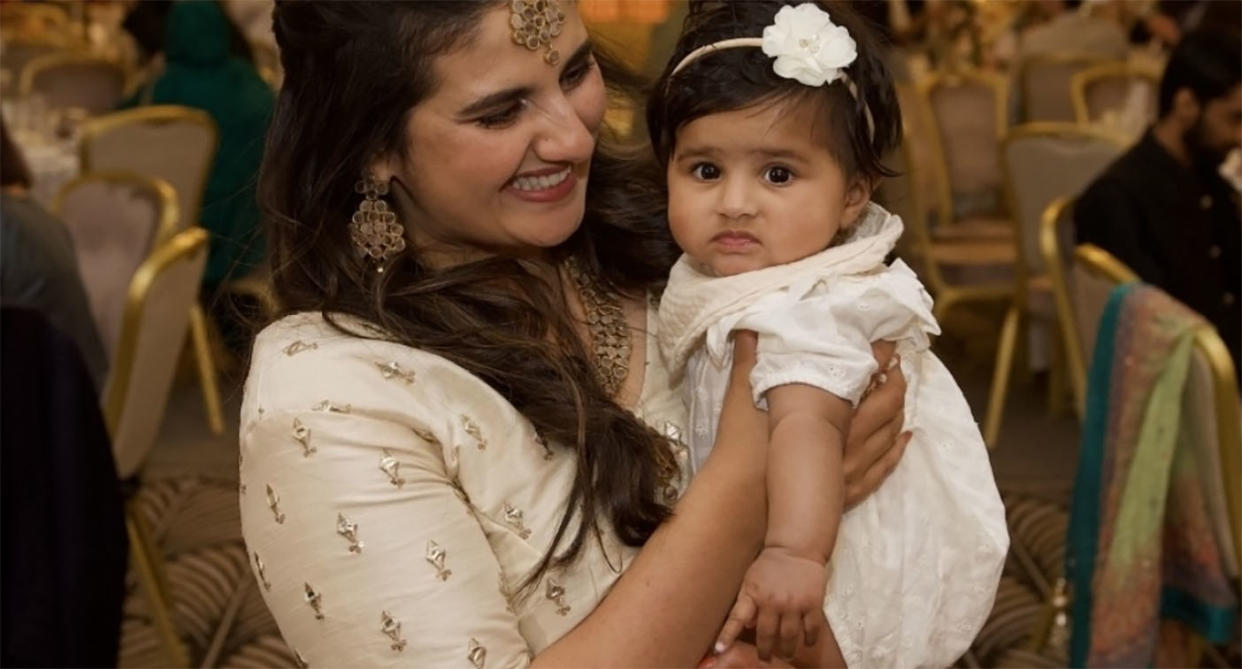 Designing my own lehenga helped me cope with my postpartum depression. (Photo via Sahar Ibrahim)