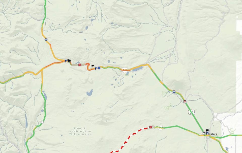 A crash has closed Highway 20 over Santiam Pass.