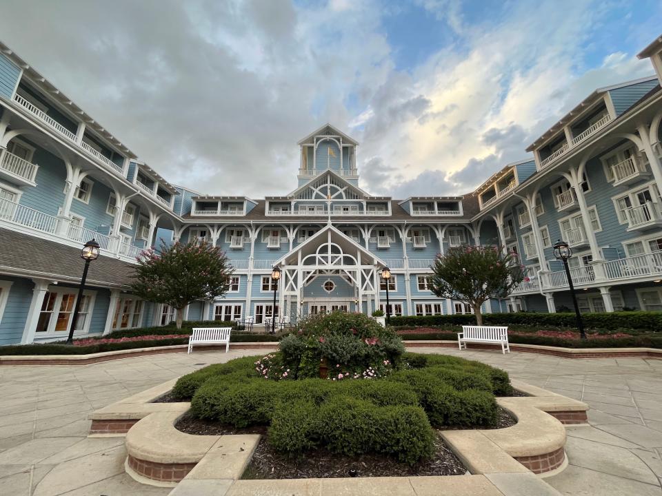 exterior shot of beach club resort at disney world