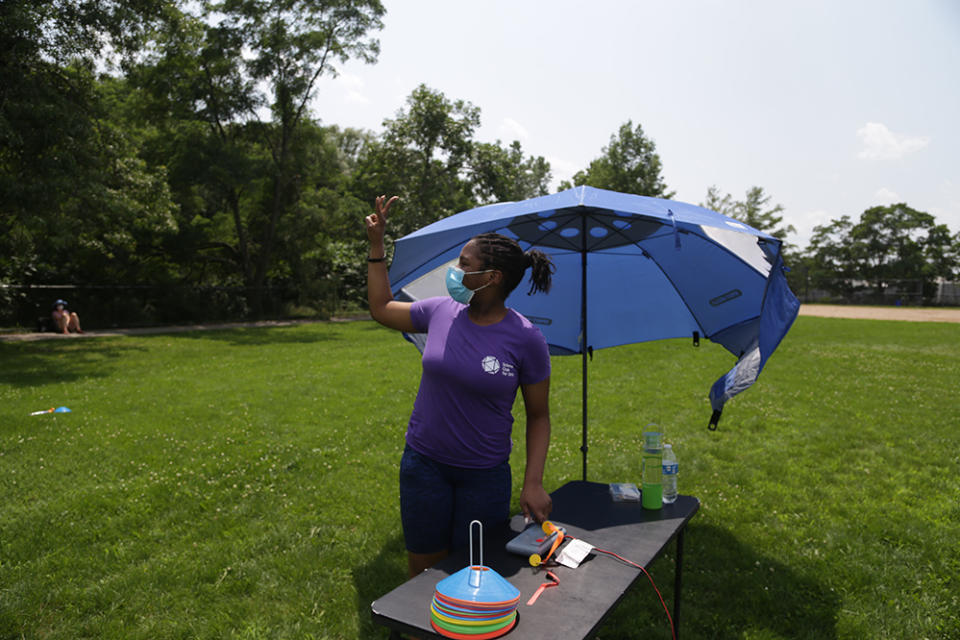 Tamar Etienne counts down to her rocket’s launch (Marianna McMurdock)