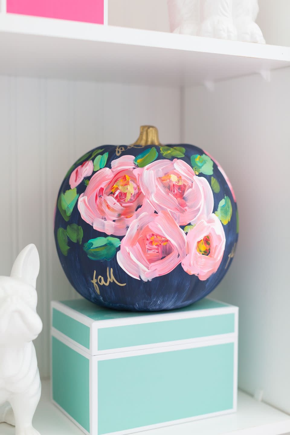 Hand-Painted Floral Pumpkin