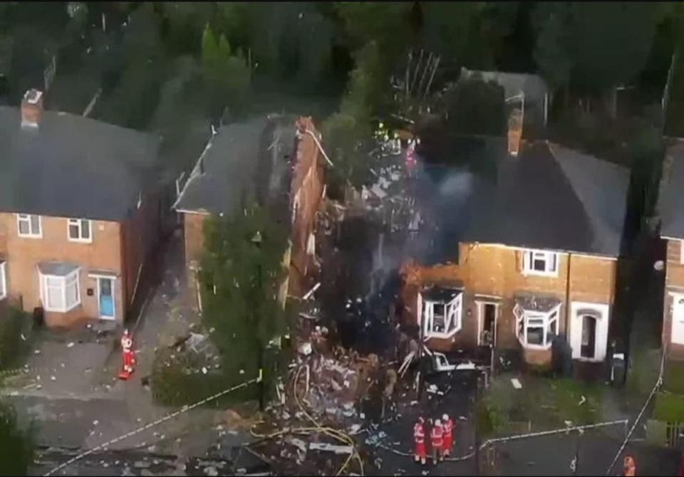 A property on Dulwich Lane, Kingstanding, has been destroyed (West Midlands Fire Service/PA) (PA Media)