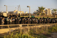 Ultra-Orthodox Jews of the Kiryat Sanz Hassidic sect pray on a hill overlooking the Mediterranean Sea as they participate in a Tashlich ceremony during a nationwide three-week lockdown to curb the spread of the coronavirus in Netanya, Israel, Thursday, Sept. 24, 2020. Israel moved to further tighten its second countrywide lockdown as coronavirus cases continued to soar. (AP Photo/Ariel Schalit)