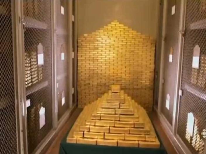 gold bars in vault