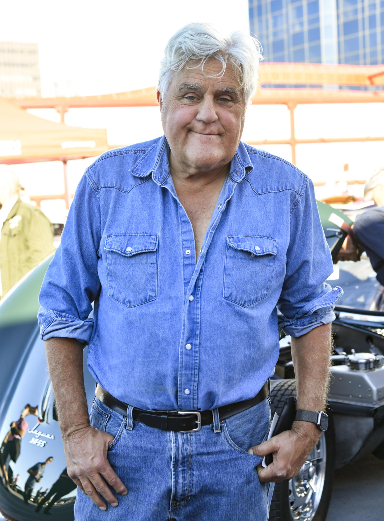 LOS ANGELES, CALIFORNIA - NOVEMBER 14: Jay Leno poses for portrait at BritWeek's Luxury Car Rally Co-Hosted By The Petersen Automotive Museum at Petersen Automotive Museum on November 14, 2021 in Los Angeles, California. (Photo by Rodin Eckenroth/Getty Images)