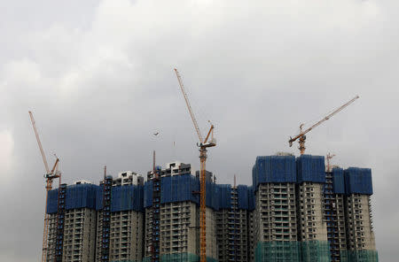 A view of a residential apartment building under construction in Malaysia's southern city of Johor Bahru April 26, 2017. REUTERS/Edgar Su