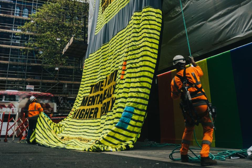 A mural commemorating the tradespeople who die by suicide every year has been erected in central London  (IronmongeryDirect and ElectricalDirect)