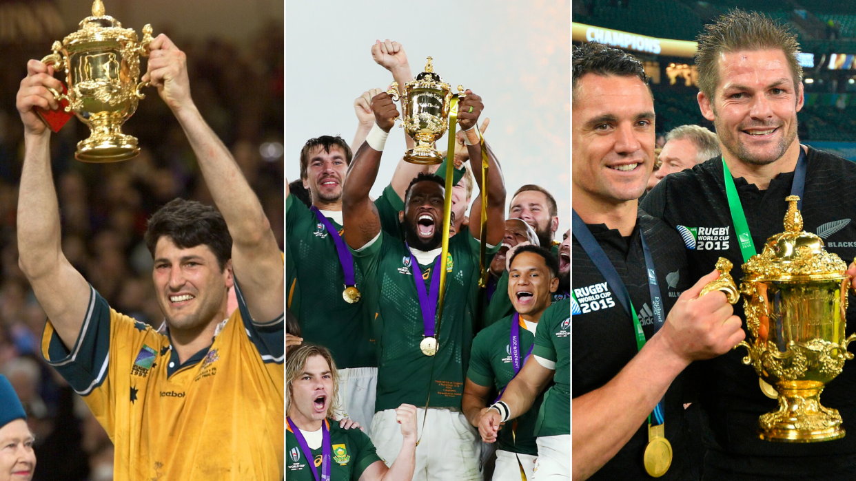 Australia, South Africa and New Zealand have won eight out of nine World Cups between them. (Photos by Getty).