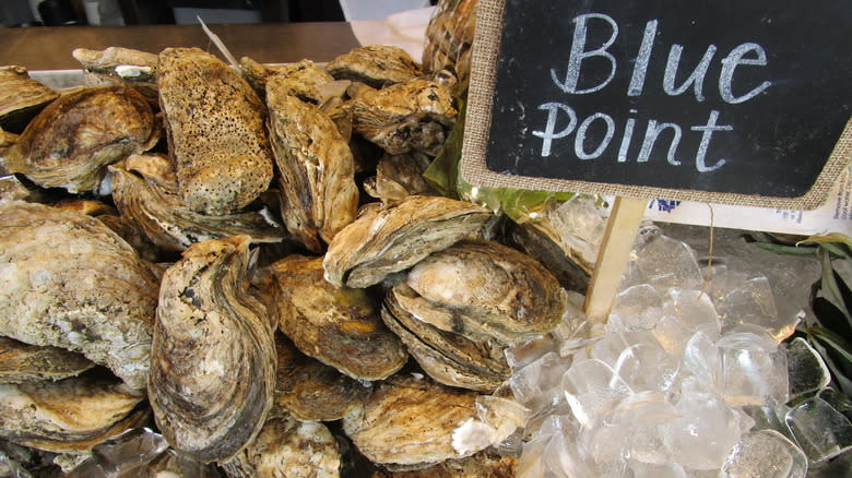 Blue Point oysters at market