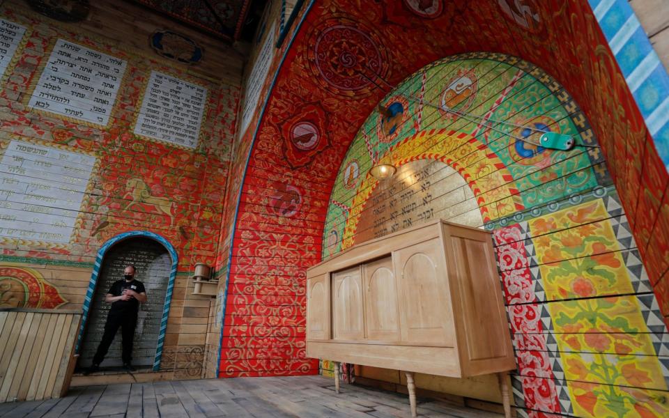 The interior of the synagogue is richly painted in the local style - SERGEY DOLZHENKO/EPA-EFE/Shutterstock 