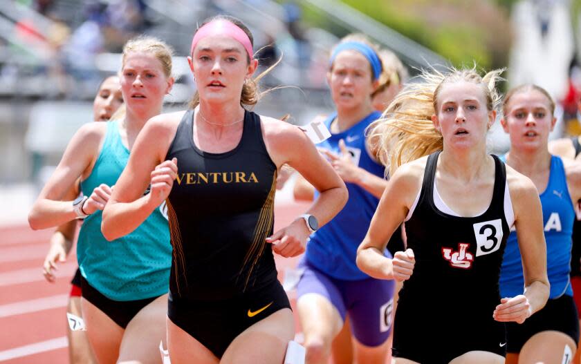 Sadie Engelhardt of Ventura competes in the 1600 meter. (Steve Galluzzo / For the Times)