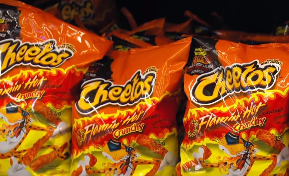 Bags of Flamin' Hot Cheetos