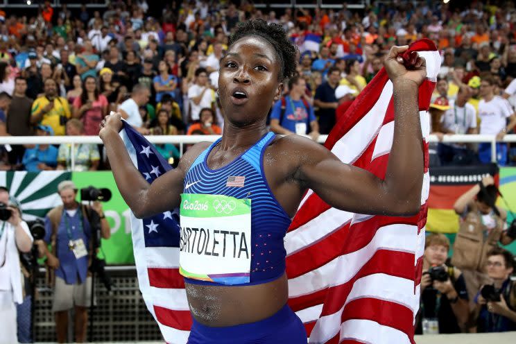 Tianna Bartoletta won gold in the long jump on Wednesday. (Getty)