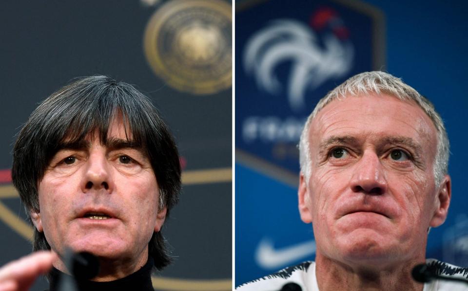 Germany coach Joachim Löw (left) and his France counterpart Didier Deschamps (right) go head to head - AFP