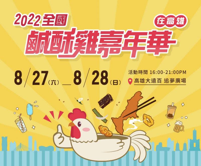 全國鹹酥雞嘉年華　8/27-28在高雄大遠百登場