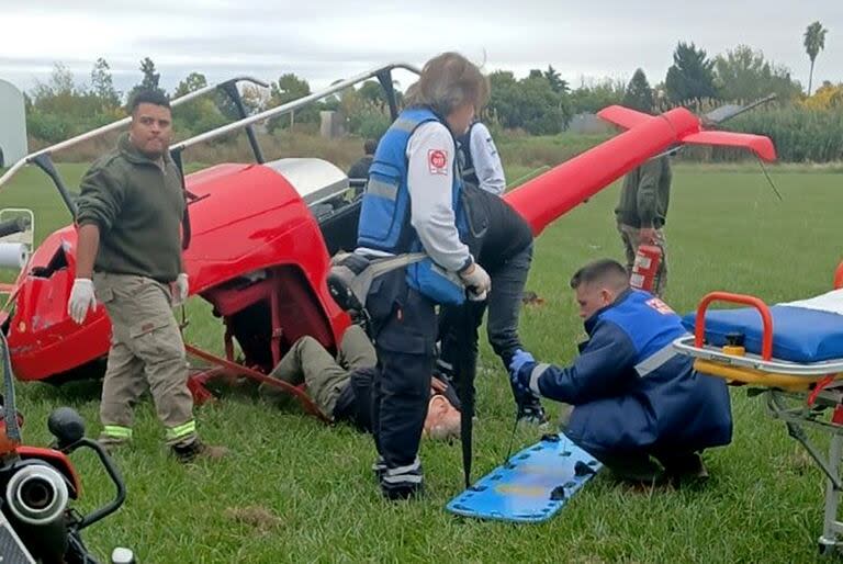 Dos heridos al estrellarse un helicóptero en la localidad de Esther en Santa Fe