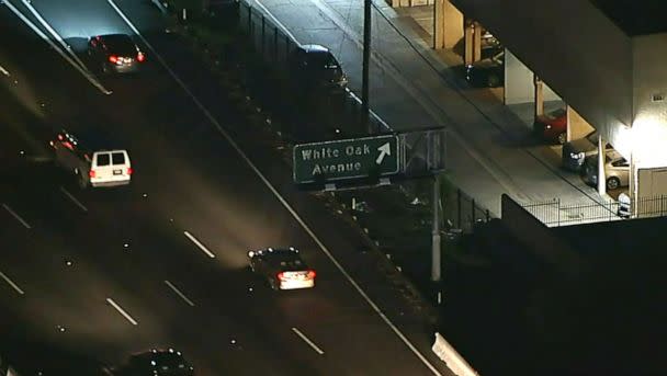 PHOTO: The shooting incident occurred on the 101 Freeway at White Oak Avenue in the San Fernando Valley region of Los Angeles. (KABC)