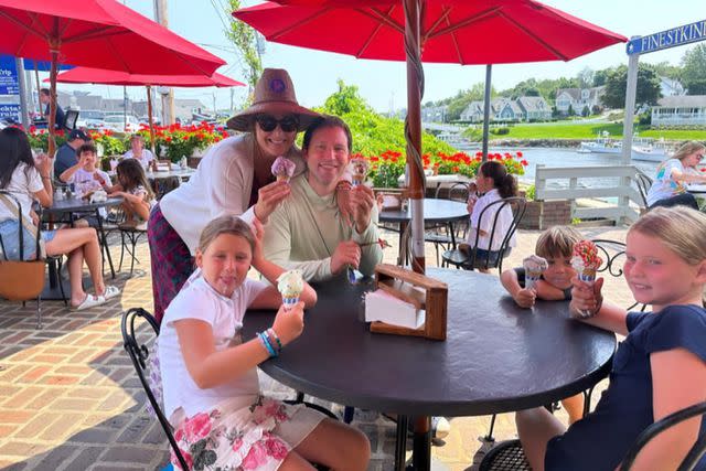 <p>jennabhager/Instagram</p> Jenna Bush Hager and family enjoying ice cream over the summer