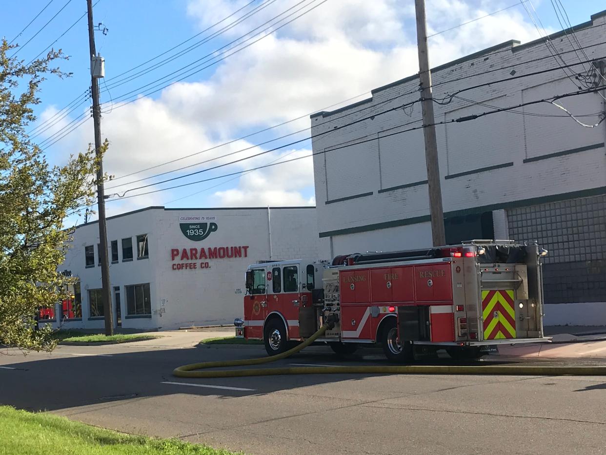 Lansing Fire Department responds to a fire at Paramount Coffee Co. in Lansing on Aug. 9, 2022.