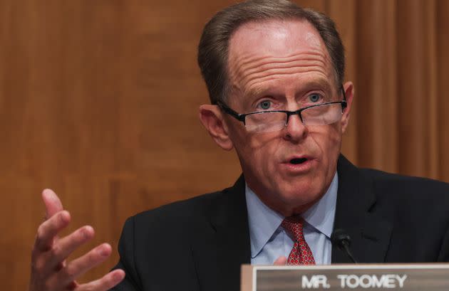 Sen. Pat Toomey (R-Pa.), ranking member of the Banking Committee, has already expressed unhappiness with President Joe Biden's picks for the Fed. (Photo: Evelyn Hockstein-Pool/Getty Images)