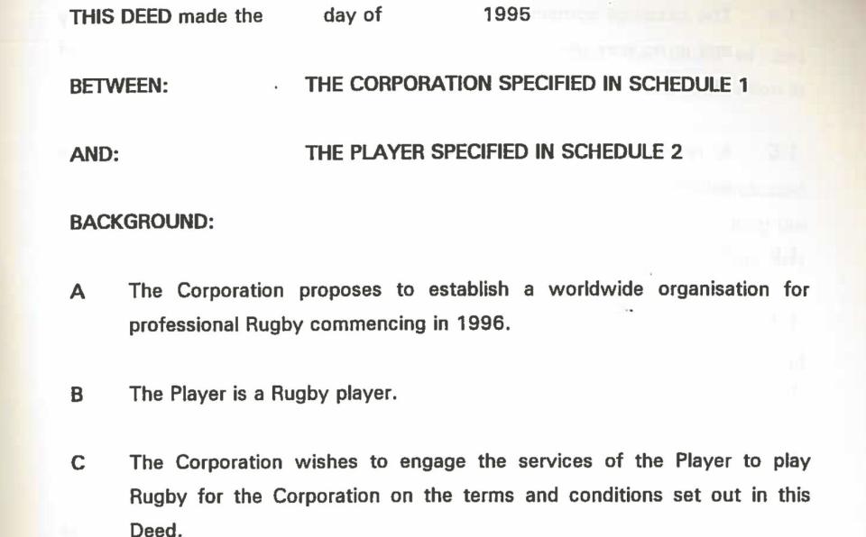 Contract document from 1995