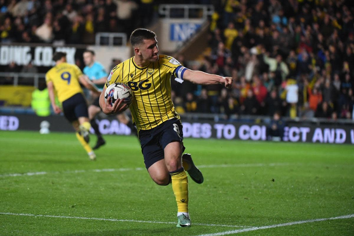 Cameron Brannagan celebrates his penalty against Stevenage <i>(Image: Mike Allen)</i>