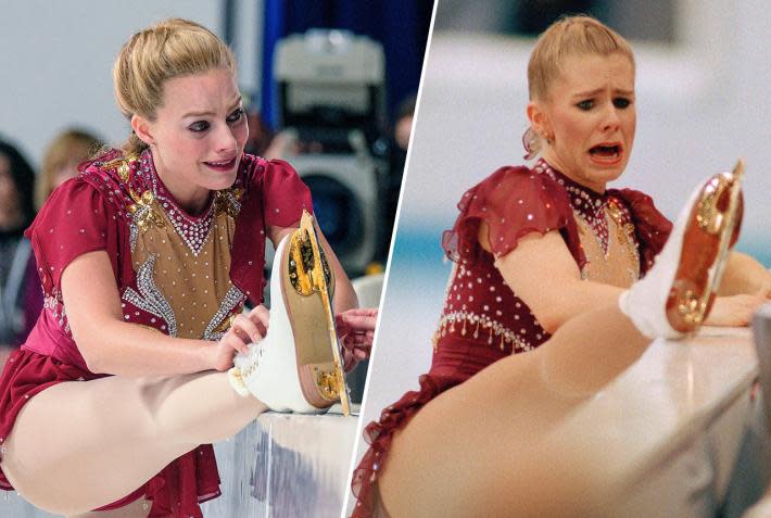 Many key moments in Harding's life have played out in front of the cameras, allowing for a side-by-side comparison of the actual events and as restaged by Margot Robbie as Tonya Harding