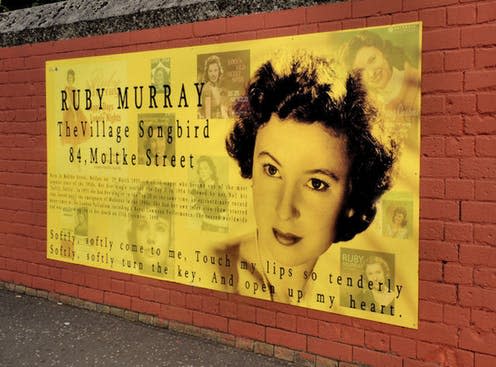 <span class="caption">Ruby Murray is celebrated in her hometown of Belfast.</span> <span class="attribution"><span class="source">Albert Bridge</span>, <a class="link " href="http://creativecommons.org/licenses/by-sa/4.0/" rel="nofollow noopener" target="_blank" data-ylk="slk:CC BY-SA;elm:context_link;itc:0">CC BY-SA</a></span>