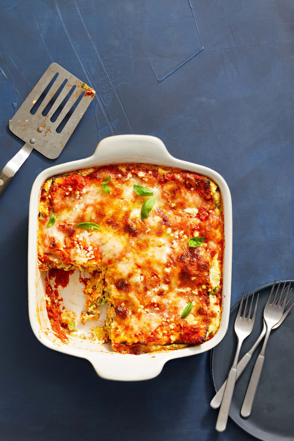 matzo lasagna in a baking dish