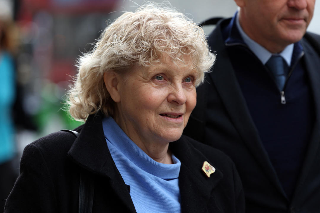 Former sub-postmistress Jo Hamilton arrive at the Post Office Horizon IT Inquiry, in central London, on April 17, 2024. More than 700 people running small local post offices received criminal convictions between 1999 and 2005 after faulty accounting software made it appear that money had gone missing from their branches. The scandal has been described at an ongoing public inquiry as 