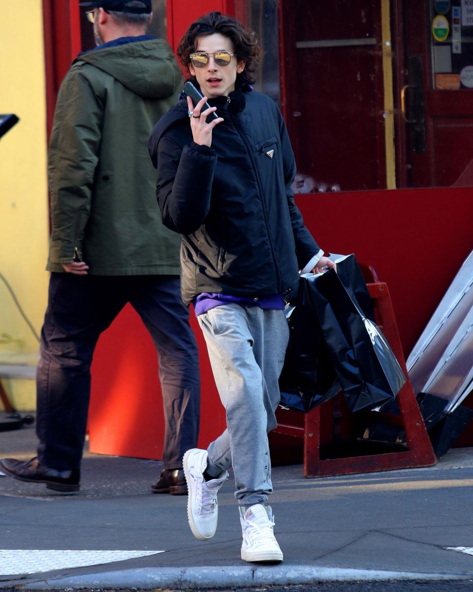 Timothée Chalamet nails the shopping fit.