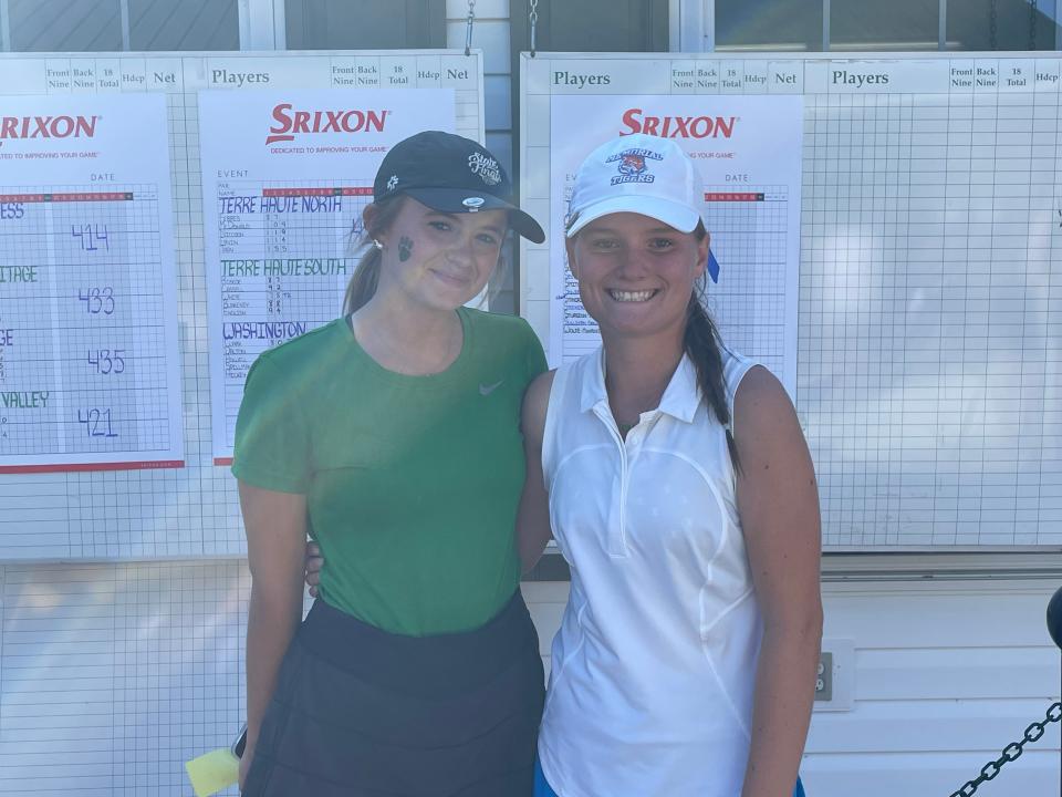 North junior Kiley Standring (left) and Memorial sophomore Abby Shires (right) both advanced as individuals to the state championship