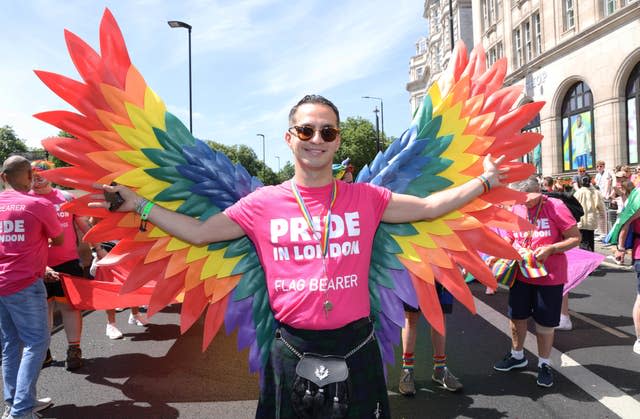 People take part in the Pride in London parade