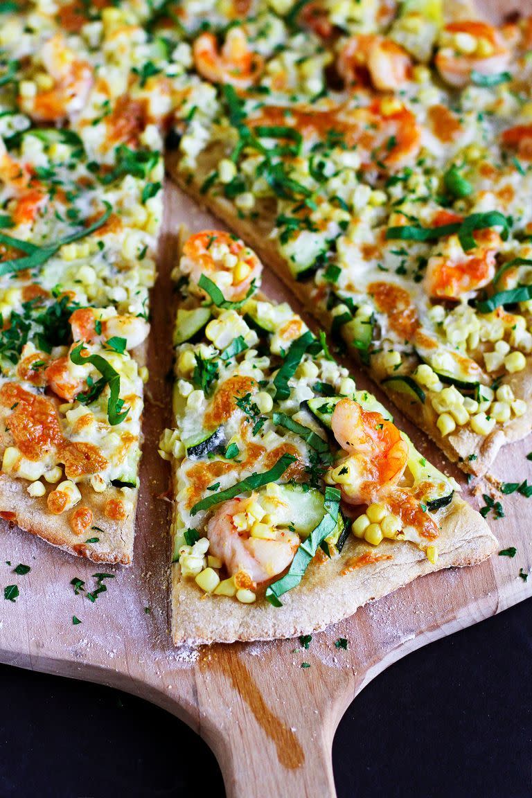 summertime shrimp pizza