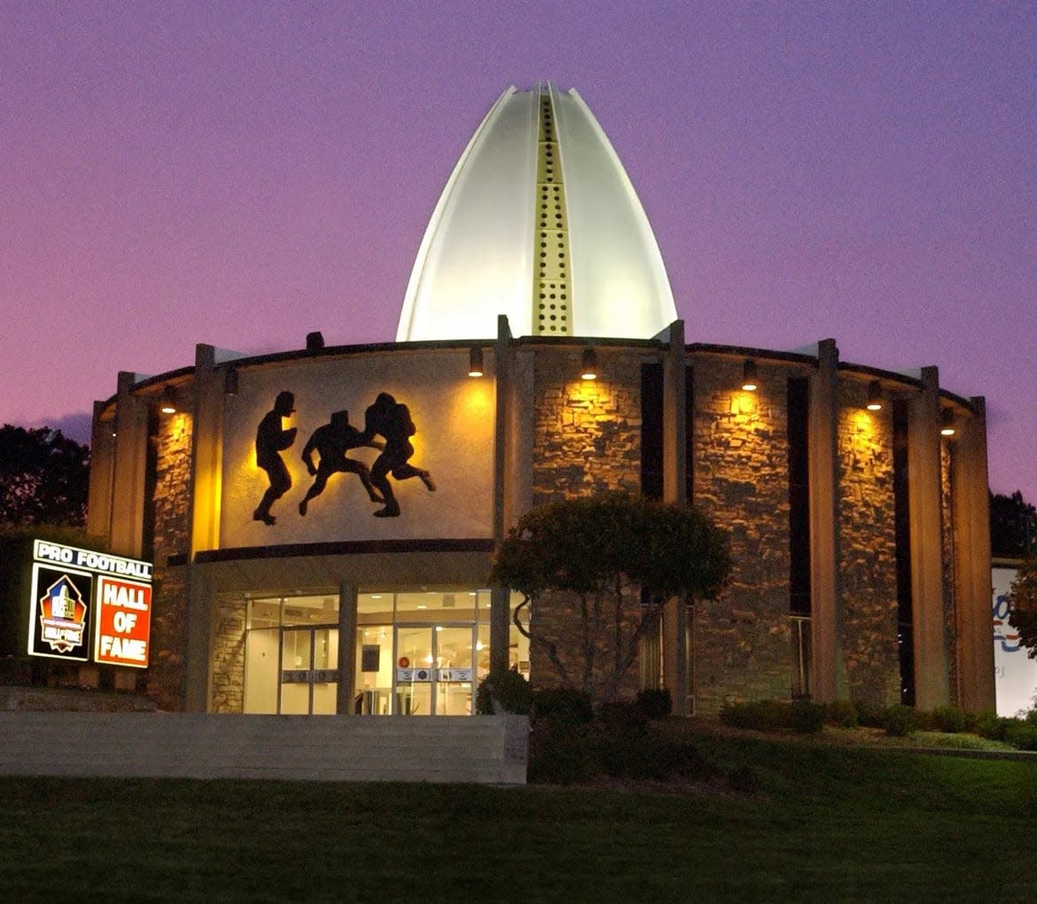 Fifty years ago, the Pro Football Hall of Fame Enshrinement was held on the steps of the football museum, following the festival parade. Years later, the event was moved into what then was Fawcett Stadium, but now is known as Tom Benson Hall of Fame Stadium.