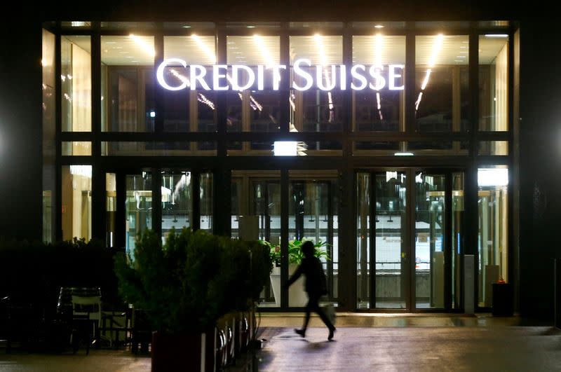 FILE PHOTO: Logo of Credit Suisse is seen in Zurich