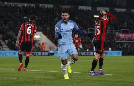 Britain Football Soccer - AFC Bournemouth v Manchester City - Premier League - Vitality Stadium - 13/2/17 Manchester City's Sergio Aguero celebrates scoring their second goal Action Images via Reuters / Matthew Childs Livepic