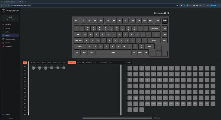 Macro settings for the Keychron Q1 HE.