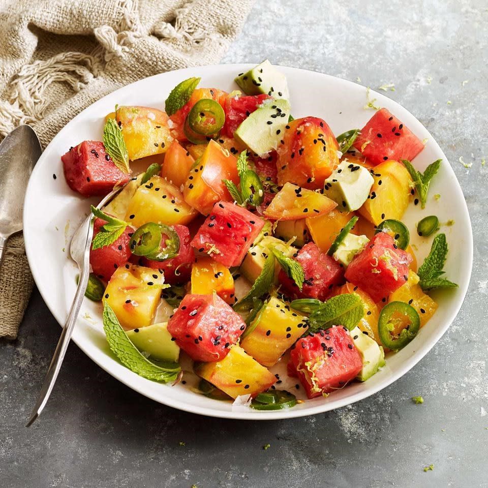 Tomato, Watermelon & Avocado Salad