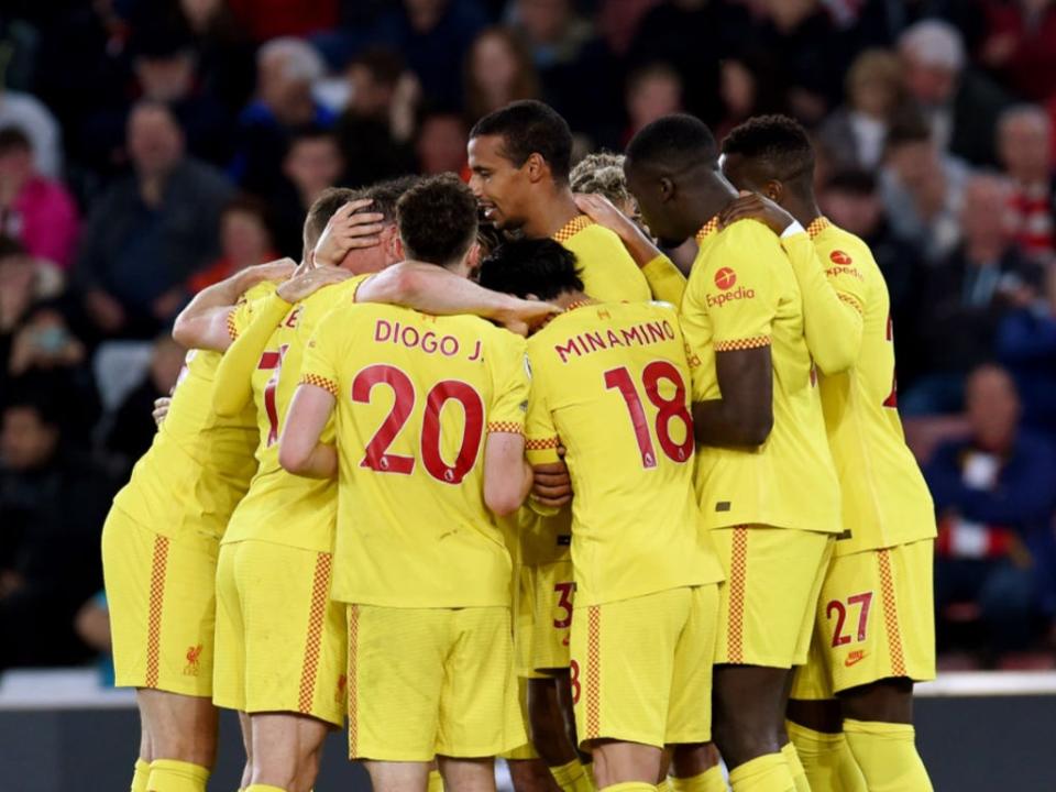 Liverpool celebrate Joel Matip’s winner (Liverpool FC via Getty Images)