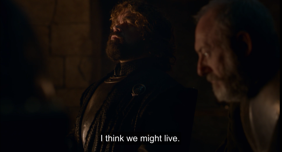 Tyrion after talking with Bran. (HBO)