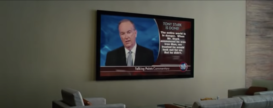 <p>Oh I’m sorry, were you enjoying the escape of a comic book movie? Here’s Bill fucking O’Reilly spewing some bullshit to ruin your vibe. O’Reilly makes two points in his brief MCU appearance—the worst 22 seconds in the whole goddamn franchise: First he’s critical of Tony Stark having so much power to protect America. And this is truly the opposite of what O’Reilly would ever believe. One straight white man with limitless firepower and the ability to act without government oversight to vanquish the state’s enemies? That’s an O’Reilly wet dream. His second point is pure O’Reilly when he expresses doubt and criticism of a woman being a CEO. That tracks. Just don’t put his sexist bullshit in my Marvel movies, thanks.—<em>M.M.</em></p>