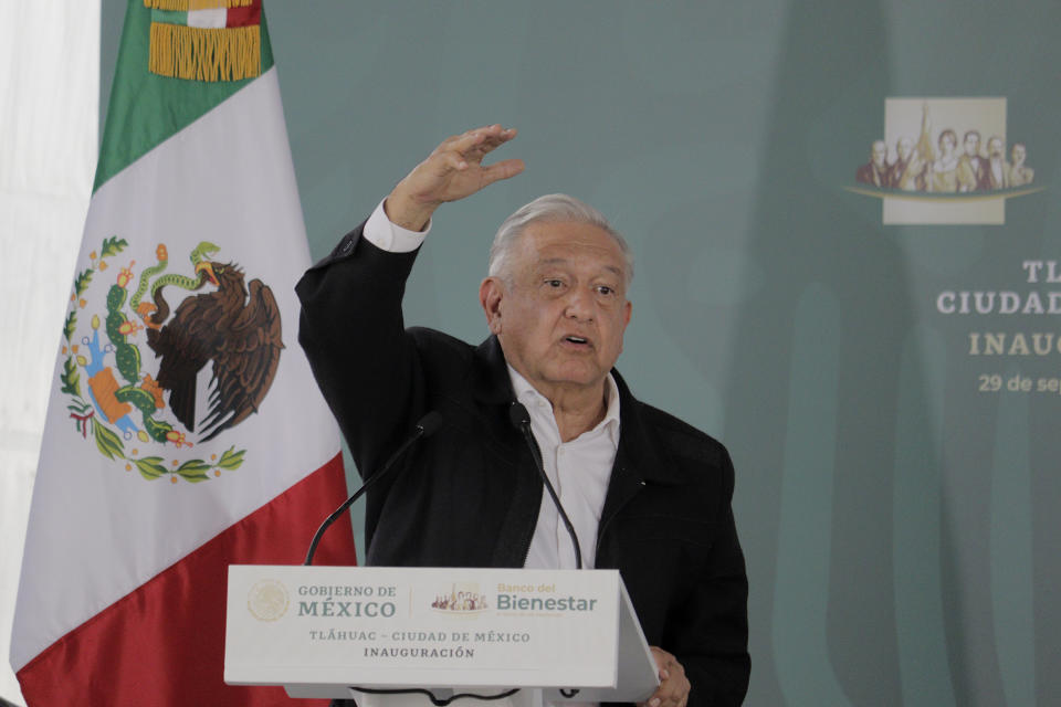Andrés Manuel López Obrador, presidente de México, en un acto en Tláhuac. (Foto: Gerardo Vieyra/NurPhoto via Getty Images). 