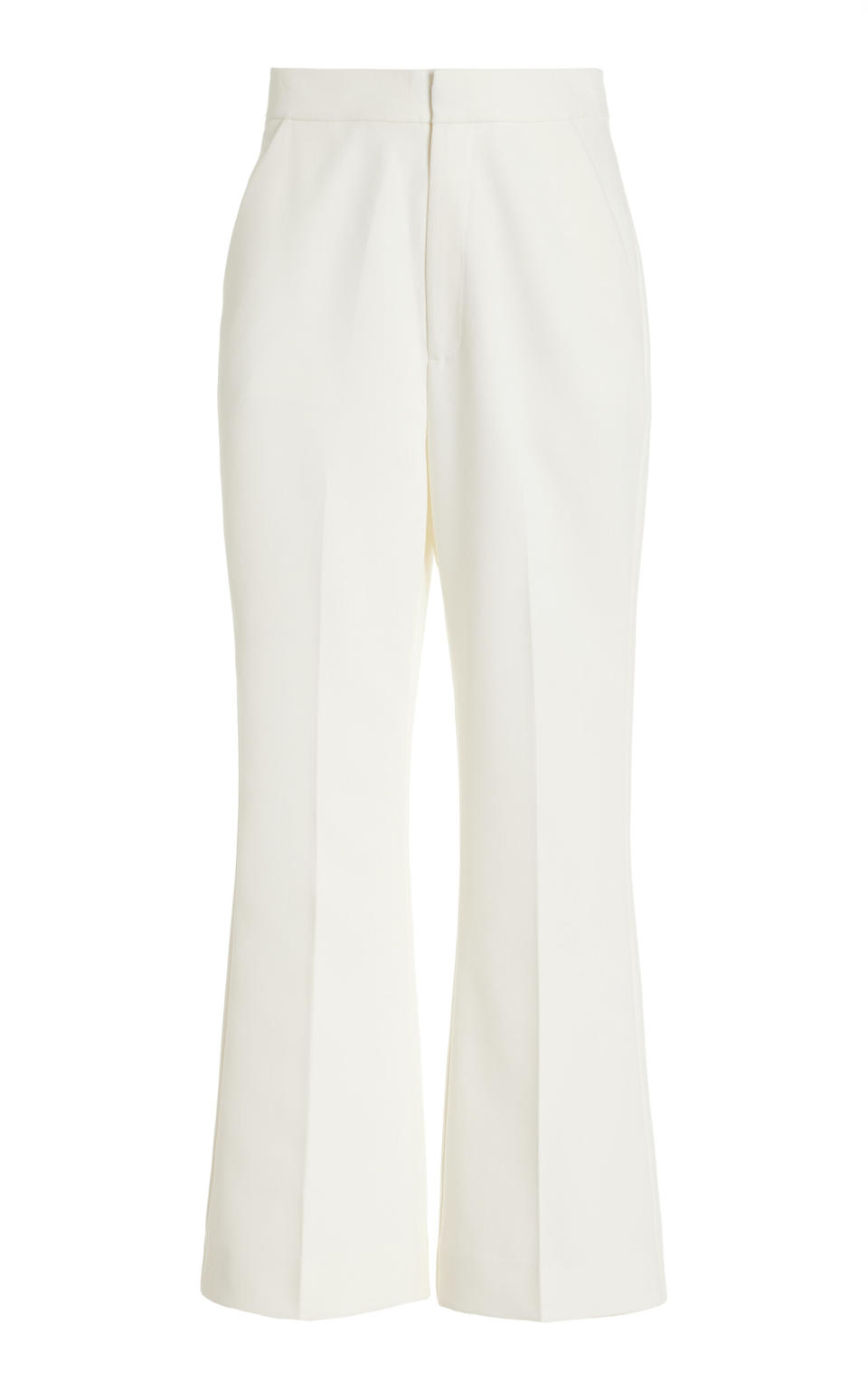 Exclusive Phoebe Twill Cropped Flared-Leg Pants